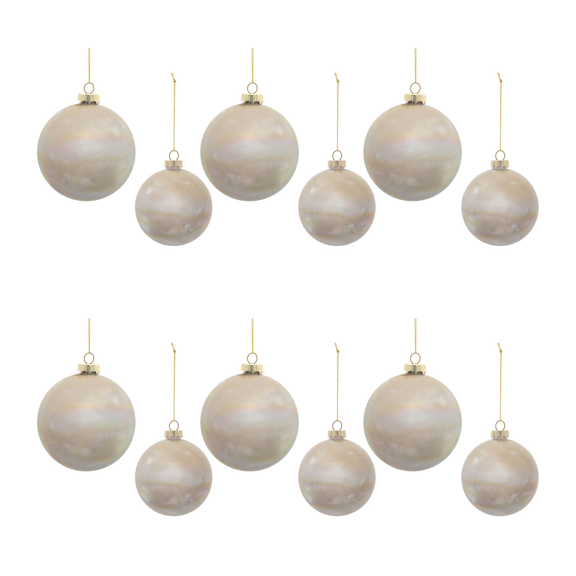 Iridescent Cloudy Glass Ornament Set, 6ct.